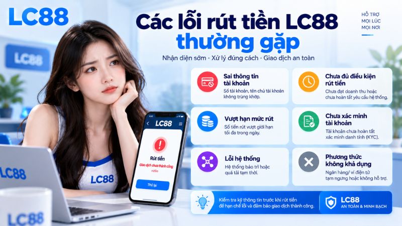 Các lỗi rút tiền LC88 thường gặp