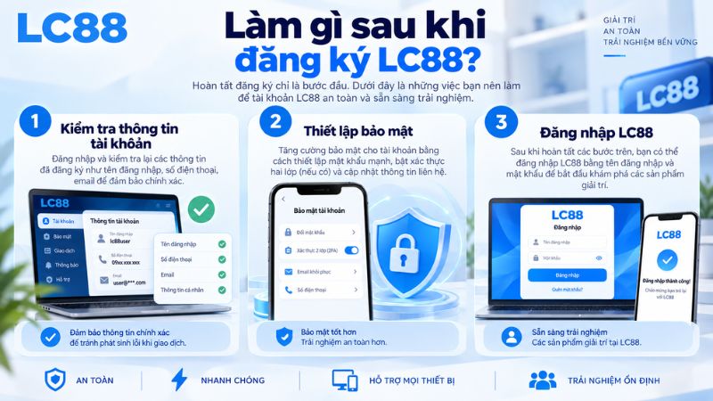 Làm gì sau khi đăng ký LC88?